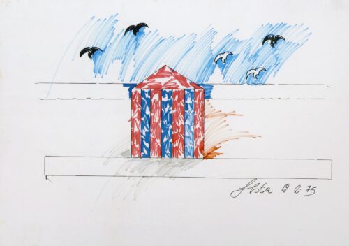 1975 19-2<br>pennarelli su carta<br>cm 70x100