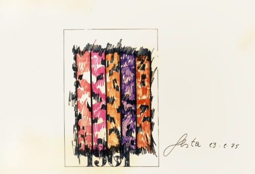 1975 23-2<br>1961<br>pennarelli su carta<br>cm 70x100