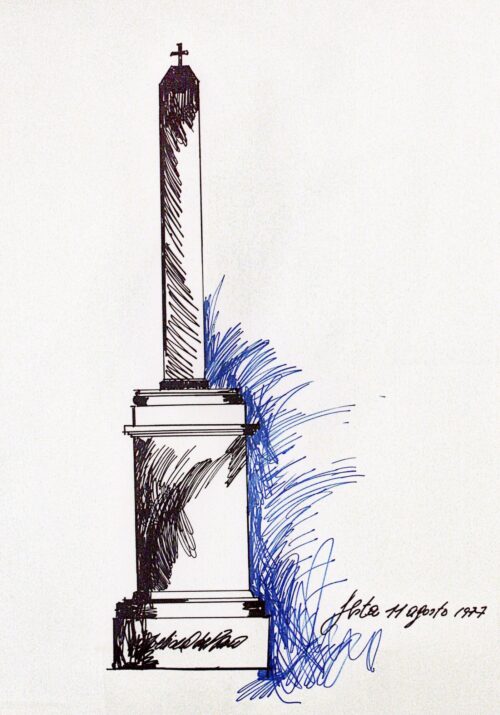 1977 11 agosto<br>pennarelli su carta<br>cm 70x100