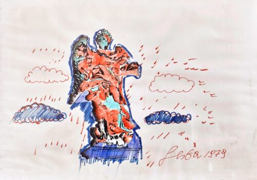 1979<br>collage fotografico e pennarelli su carta<br>cm 70x100