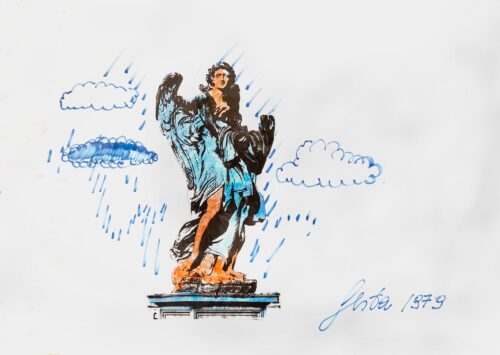 1979<br>collage fotografico e pennarelli su carta<br>cm 70x100