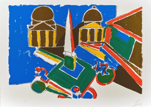 1980<br>Litografia a colori<br>Edizioni Graphis Arte, Livorno<br>cm 70x100