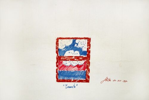 1980 10-XII<br>'Tramonto'<br>pennarelli su carta<br>cm 70x100