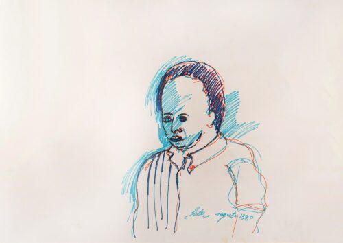 1980 1 agosto<br>pennarelli su carta<br>cm 70x100