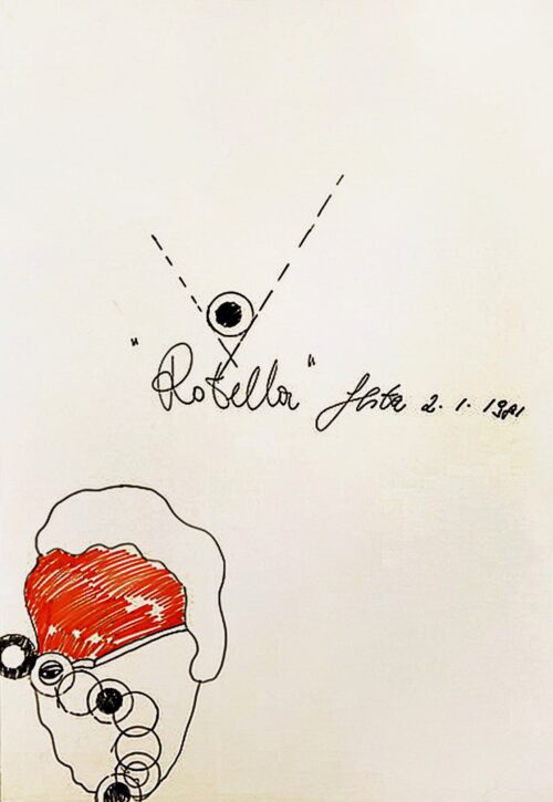 1981 2-1<br>Rotella<br>pennarelli su carta<br>cm 100x70