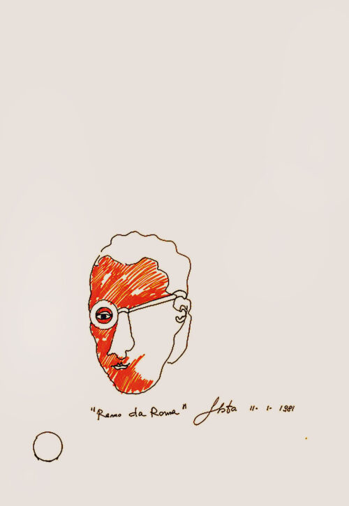 1981 11-1<br>Remo da Roma<br>pennarelli su carta<br>cm 100x70