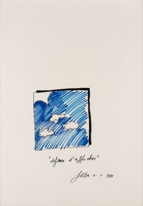 1981 11-1<br>Defense d'afficher<br>pennarelli su carta<br>cm 100x70