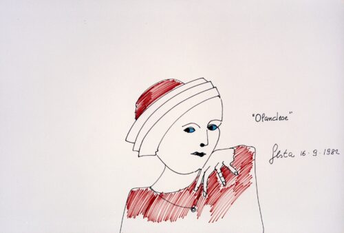 1982 16-9<br>Olandese<br>pennarelli su carta<br>cm 70x100