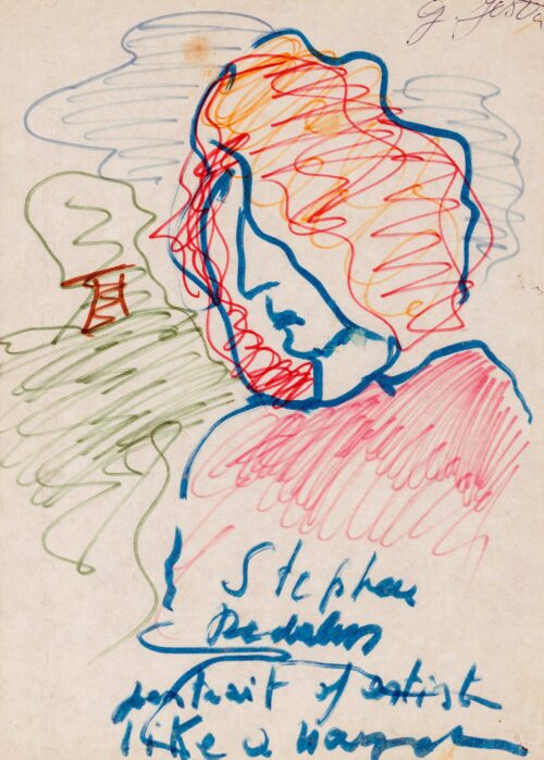 1983<br>Portrait of an artist like a ...<br>pennarelli su carta<br>cm 32x23