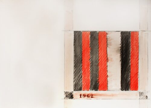 1962<br>1962<br> grafite, tempera, pastelli acquarellati su carta<br>cm 70x100