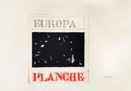 1963 7 aprile<br> Europa Planche<br>tecnica mista su carta<br> cm 50x70