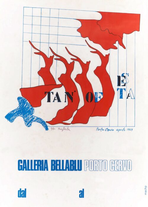 1969 agosto, Porto Cervo<br>Tano Festa<br>stampa a colori, 2/50<br>cm 70x50