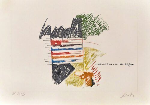 1970<br>L'orientamento del sogno<br>Litografia a colori, 96/125<br> cm 50x70