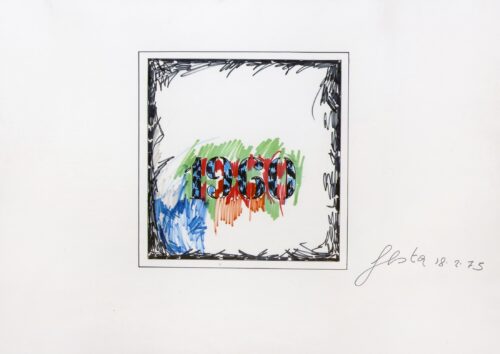 1975 18-2<br>1960<br>pennarelli su carta<br>cm 70x100