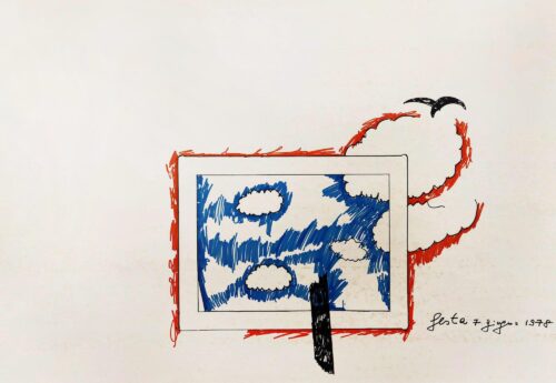 1978 7 giugno<br> pennarelli su carta<br> cm 70x100