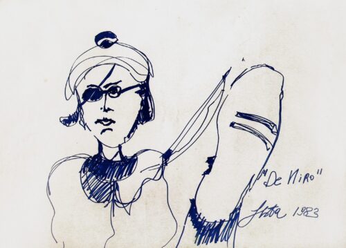 1983<br>De Niro<br>pennarello su carta<br>cm 50x70